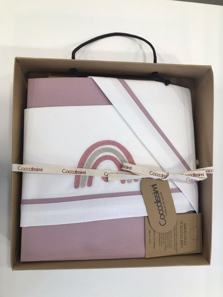 lenzuola lettino 3pz rainbow