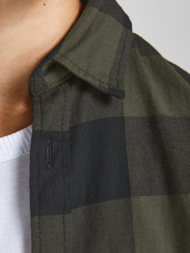 Jack & Jones Shirt - With Sleeves Male Wov Co100 Dusty Olive