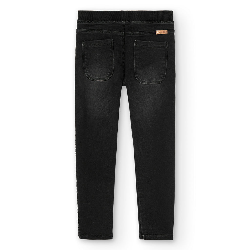 Boboli Pantaloni Jeans Elasticizzati Per Ragazza Nero