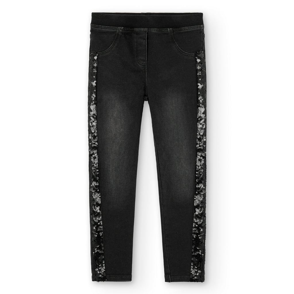 Boboli Pantaloni Jeans Elasticizzati Per Ragazza Nero