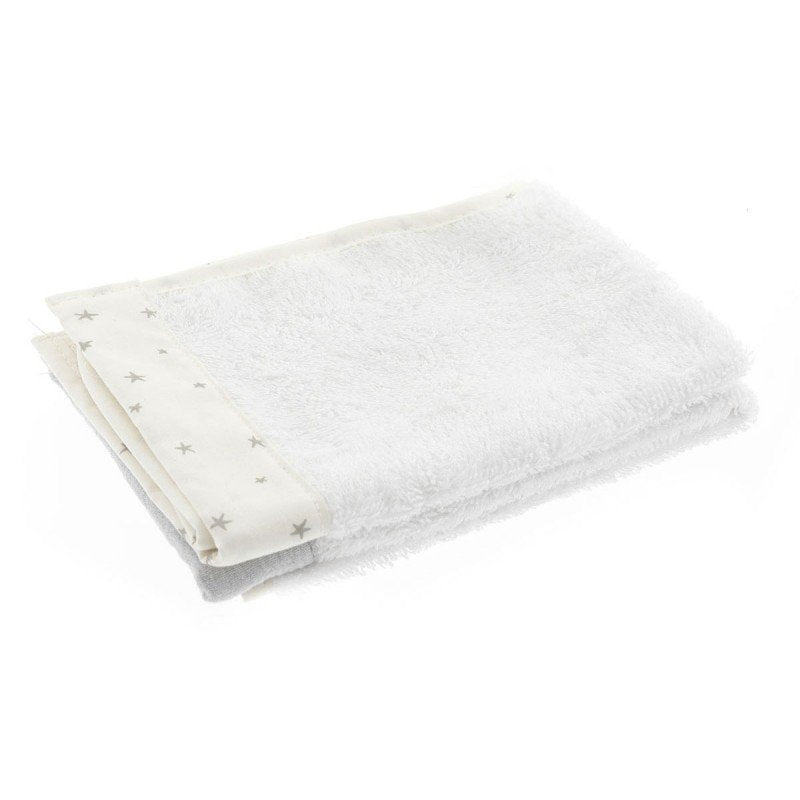 Set 2 Asciugamani Grigio Bianco