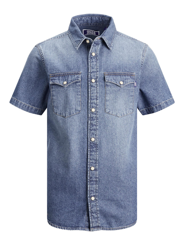 Jack & Jones Jje Sheridan Shirt S/s Jnr Medium Blue Denim