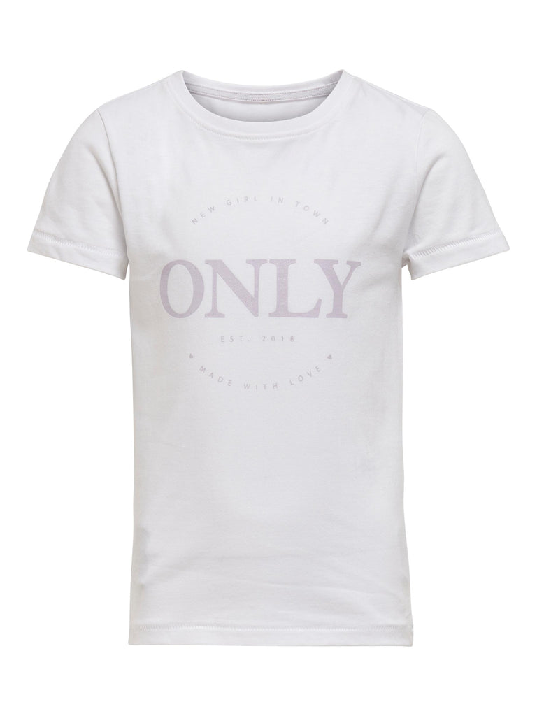 Only Kogwendy S/s Logo Top Box Cp Jrs Bright White